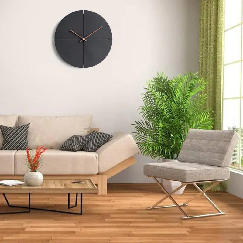 Reloj de pared negro estilo nórdico