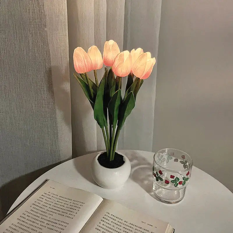 Lámpara LED de tulipán Flor de simulación nocturna