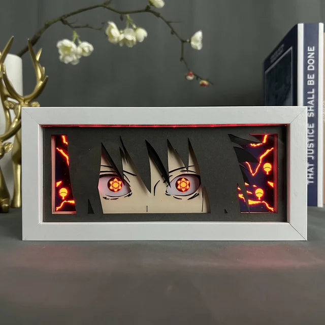Lámpara de anime 3D tallada en papel Uchiha Itachi