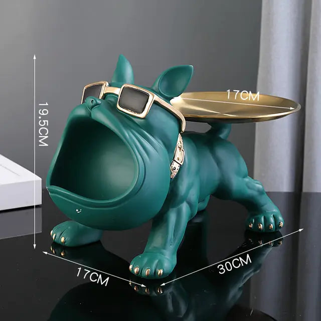 Almacenamiento genial de estatuas de bulldog francés