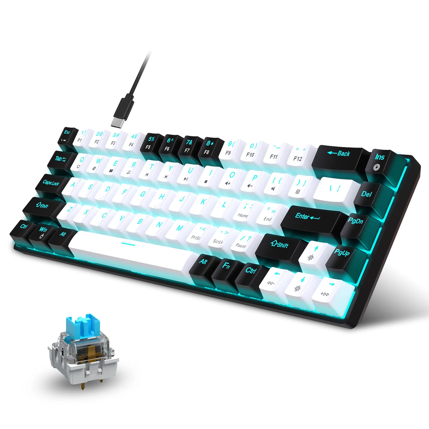 Teclado mecánico de 68 teclas.