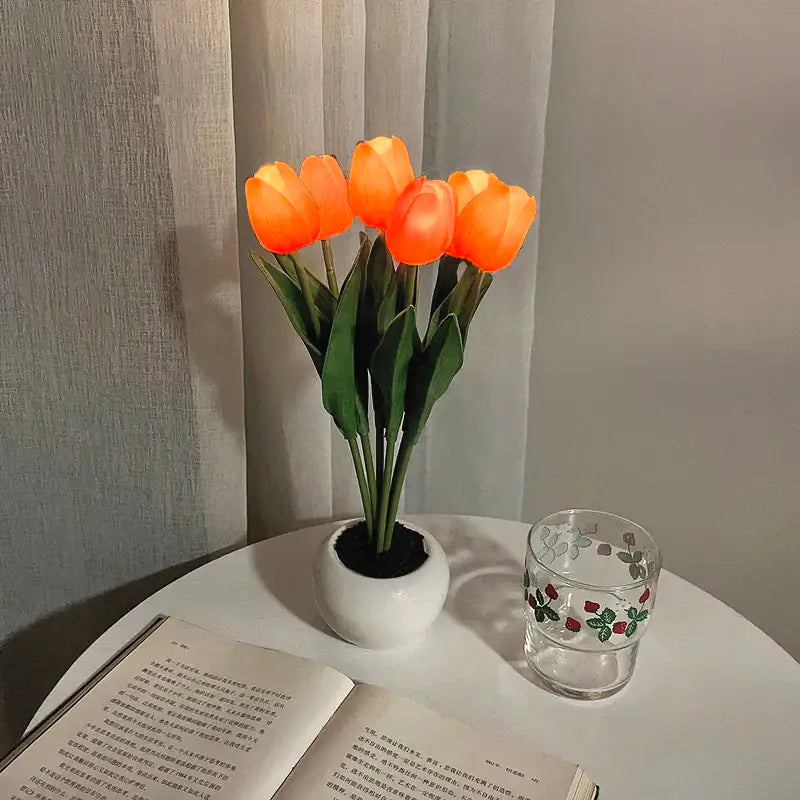 Lámpara LED de tulipán Flor de simulación nocturna