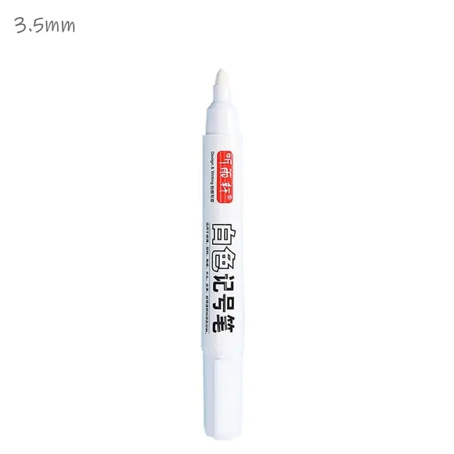 Bolígrafo de gel marcador blanco.