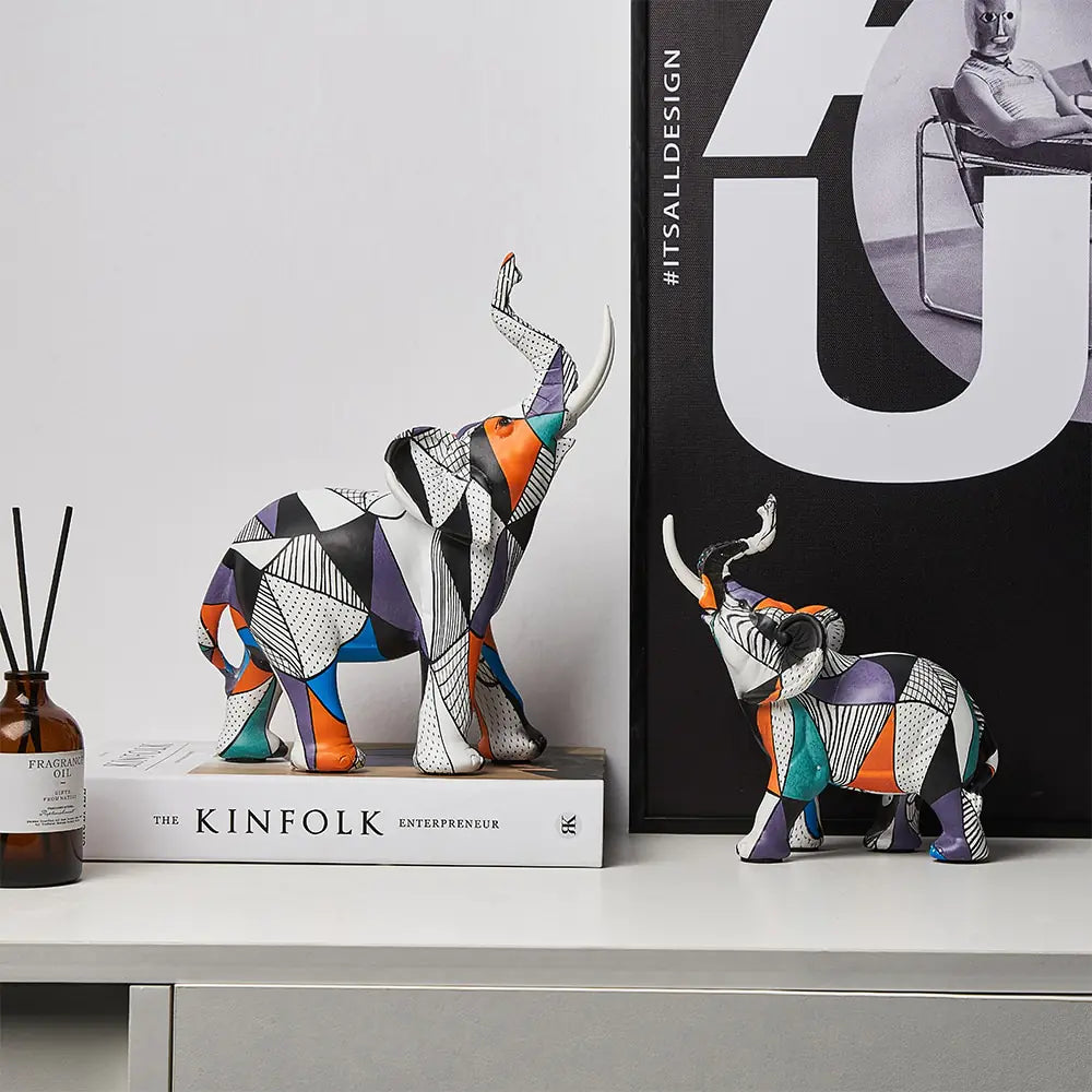 Pintura Arte Elefante Esculturas Y Figuras Decoración Moderna