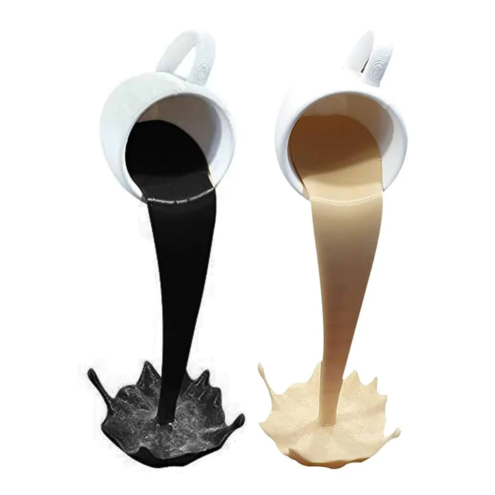 Estatuas de resina flotante taza de café arte escultura cocina hogar