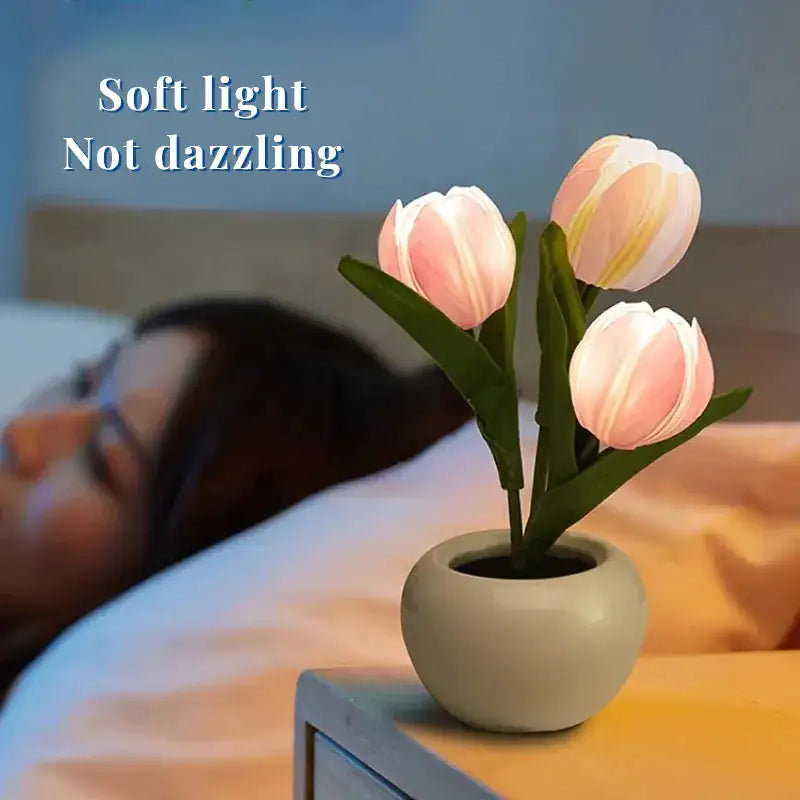 Lámpara LED de tulipán Flor de simulación nocturna