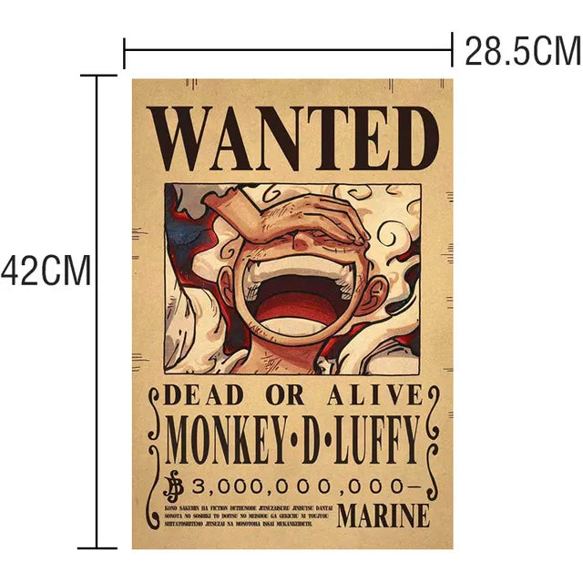 Anime Luffy Gear 5 One Pieces Se busca recompensa Pósters