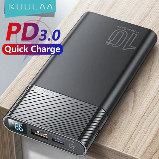 KUULAA Banco de energía 10000mAh QC PD 3.0 PoverBank