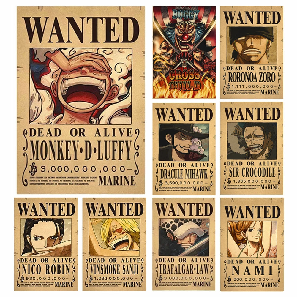 Anime Luffy Gear 5 One Pieces Se busca recompensa Pósters