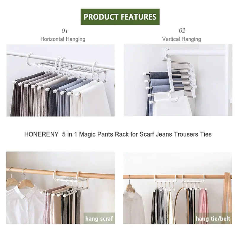 Colgador multifuncional plegable para almacenamiento de pantalones, colgador de ropa