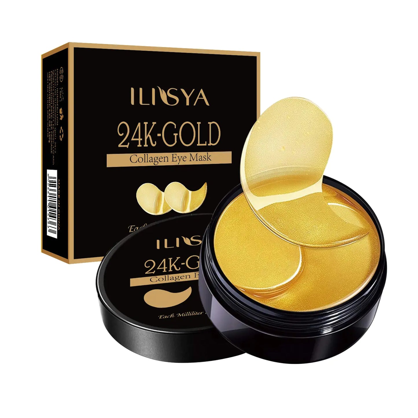 Ilisya--Máscara de colágeno para ojos, parche para ojos de oro de 24 quilates