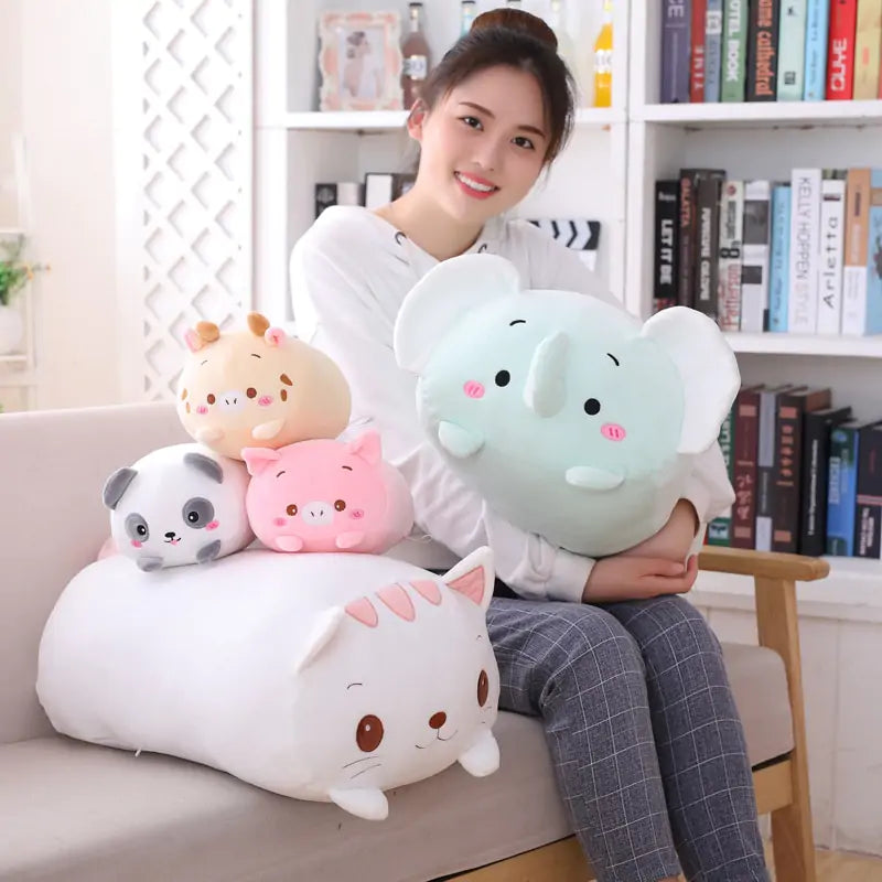 Almohada de animales de dibujos animados de felpa suave