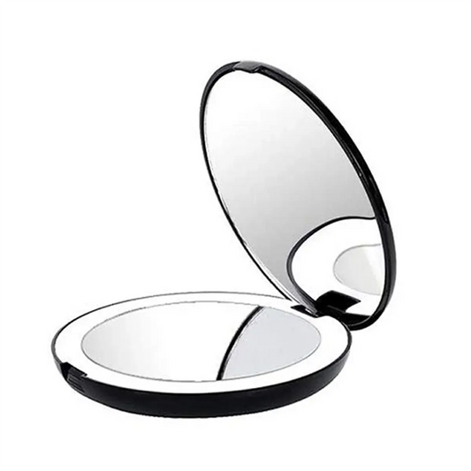 Espejo de maquillaje plegable LED