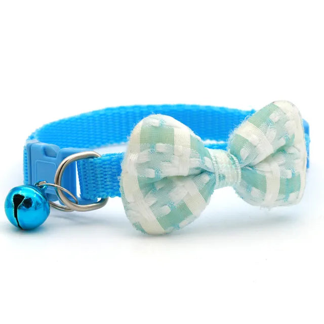 Plaid Print Pet Bow Tie Collar