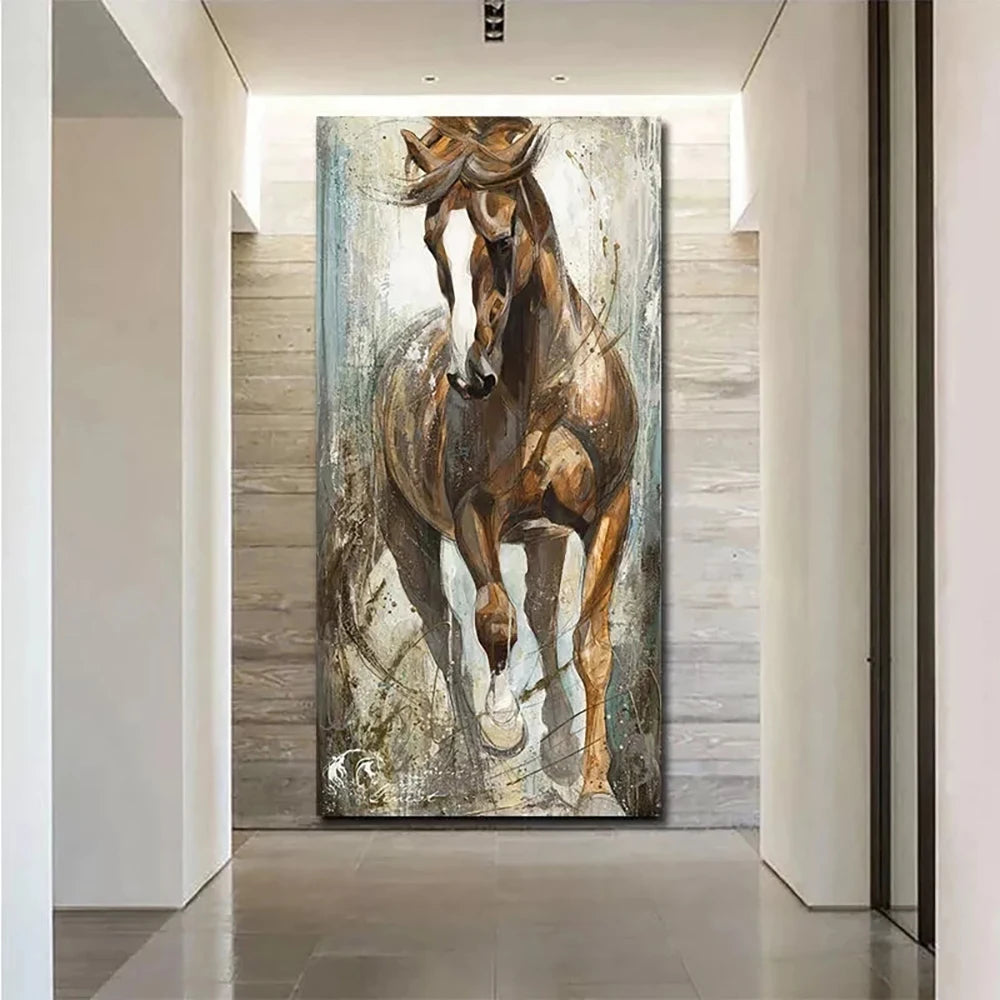 Cuadro abstracto de caballo animal Póster