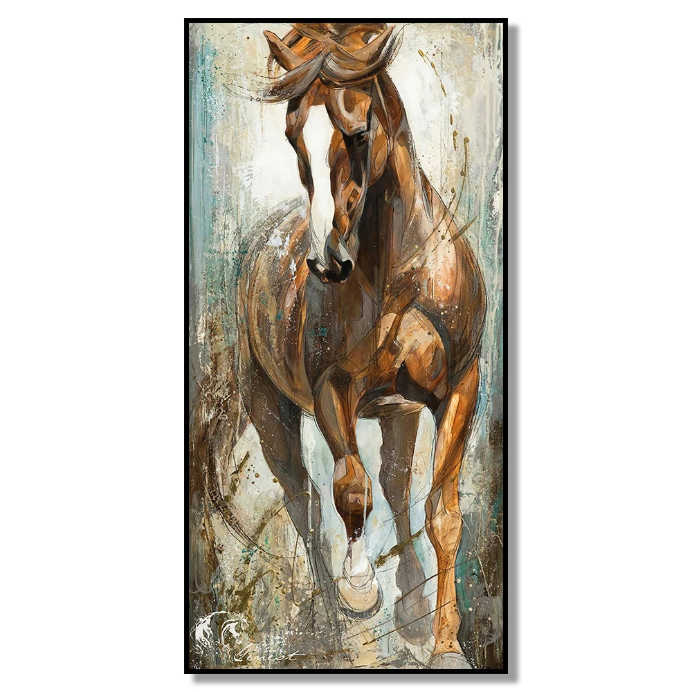 Cuadro abstracto de caballo animal Póster