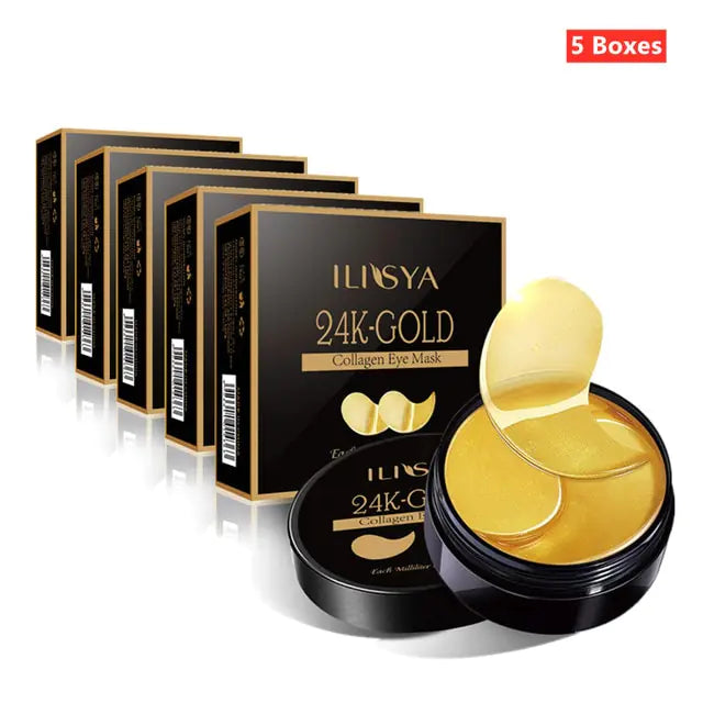 Ilisya--Máscara de colágeno para ojos, parche para ojos de oro de 24 quilates