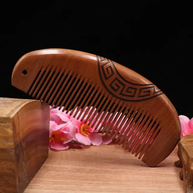 Peine de madera de durazno viejo boutique engrosado