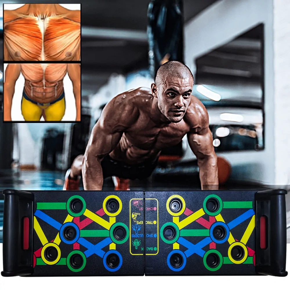 Equipo de gimnasio de fitness con tabla de flexión 14 en 1