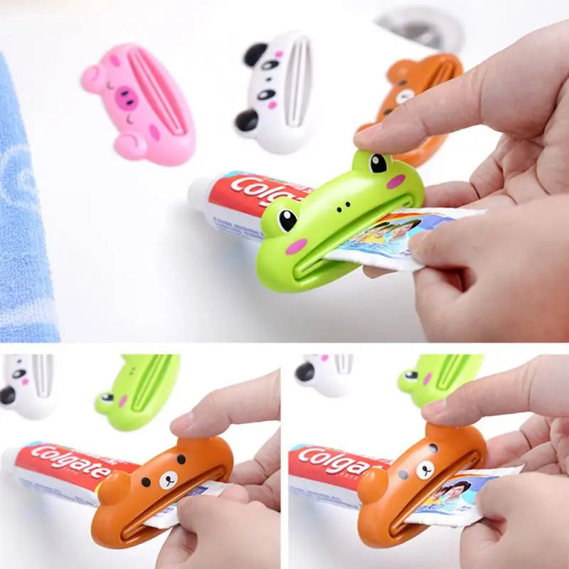 Dispensador de pasta de dientes para el hogar y el baño, exprimidor de pasta dental de plástico, Soporte rodante, 1 piezas