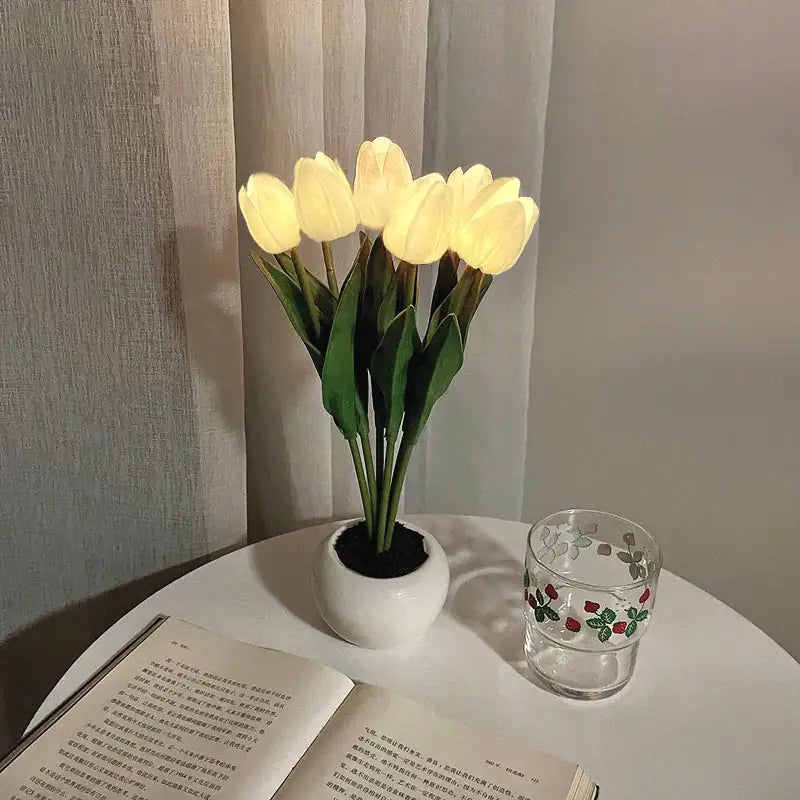 Lámpara LED de tulipán Flor de simulación nocturna