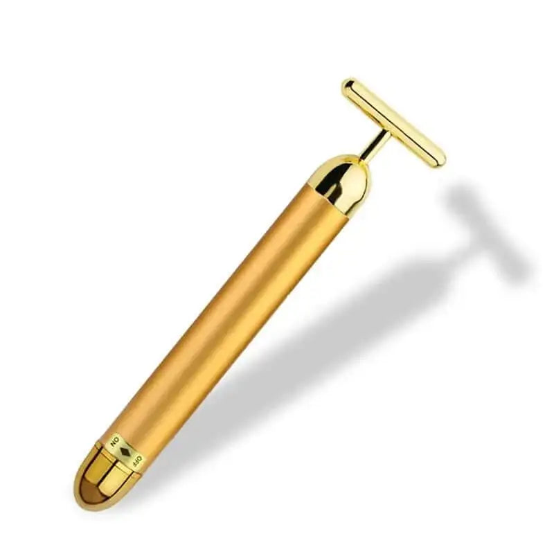 Masajeador con rodillo facial de oro de 24 quilates