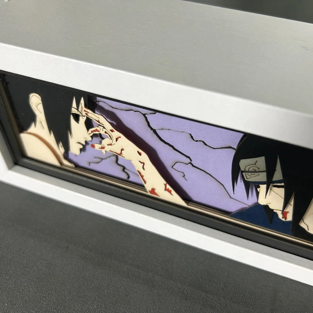 Lámpara de anime 3D tallada en papel Uchiha Itachi