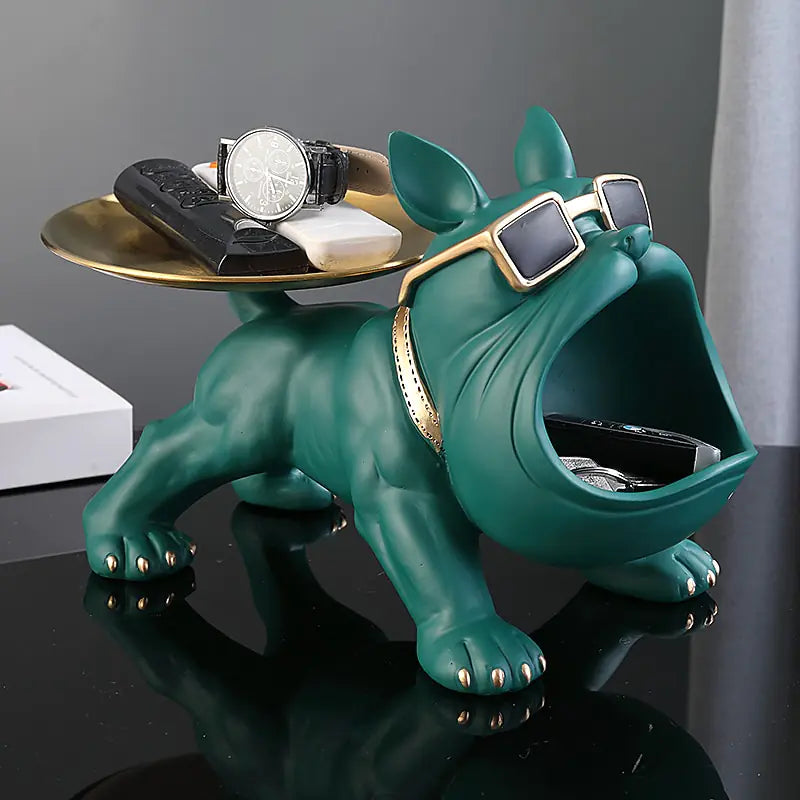 Almacenamiento genial de estatuas de bulldog francés