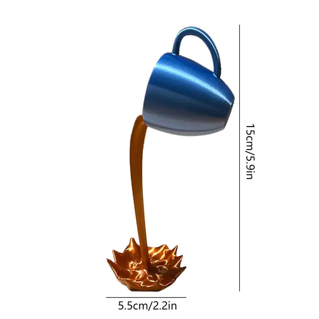 Estatuas de resina flotante taza de café arte escultura cocina hogar