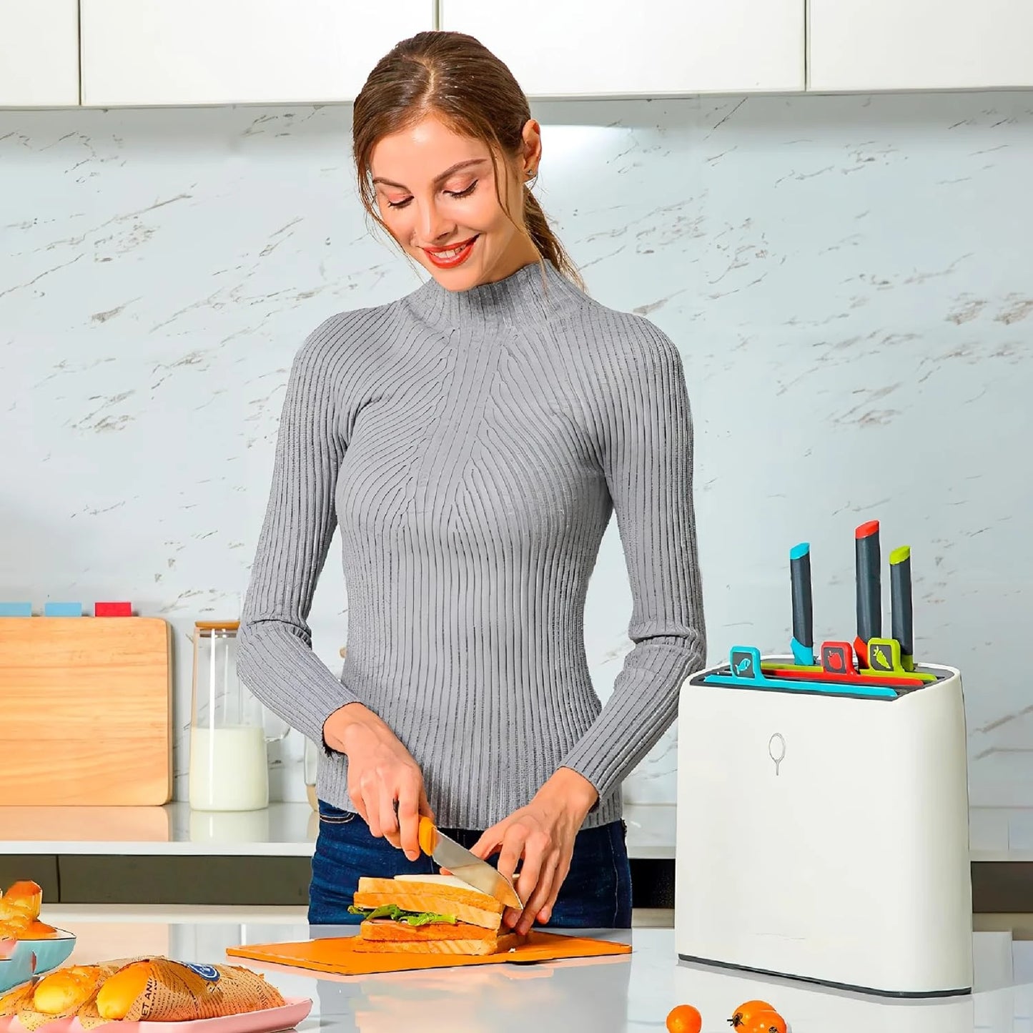 Soporte esterilizador de secado de cuchillos inteligente para el hogar