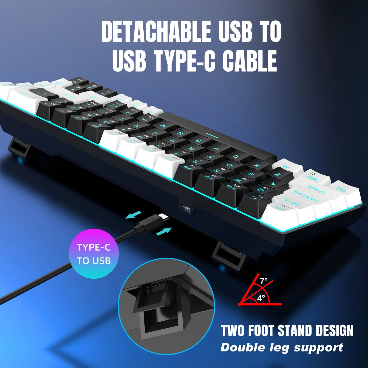 Teclado mecánico de 68 teclas.