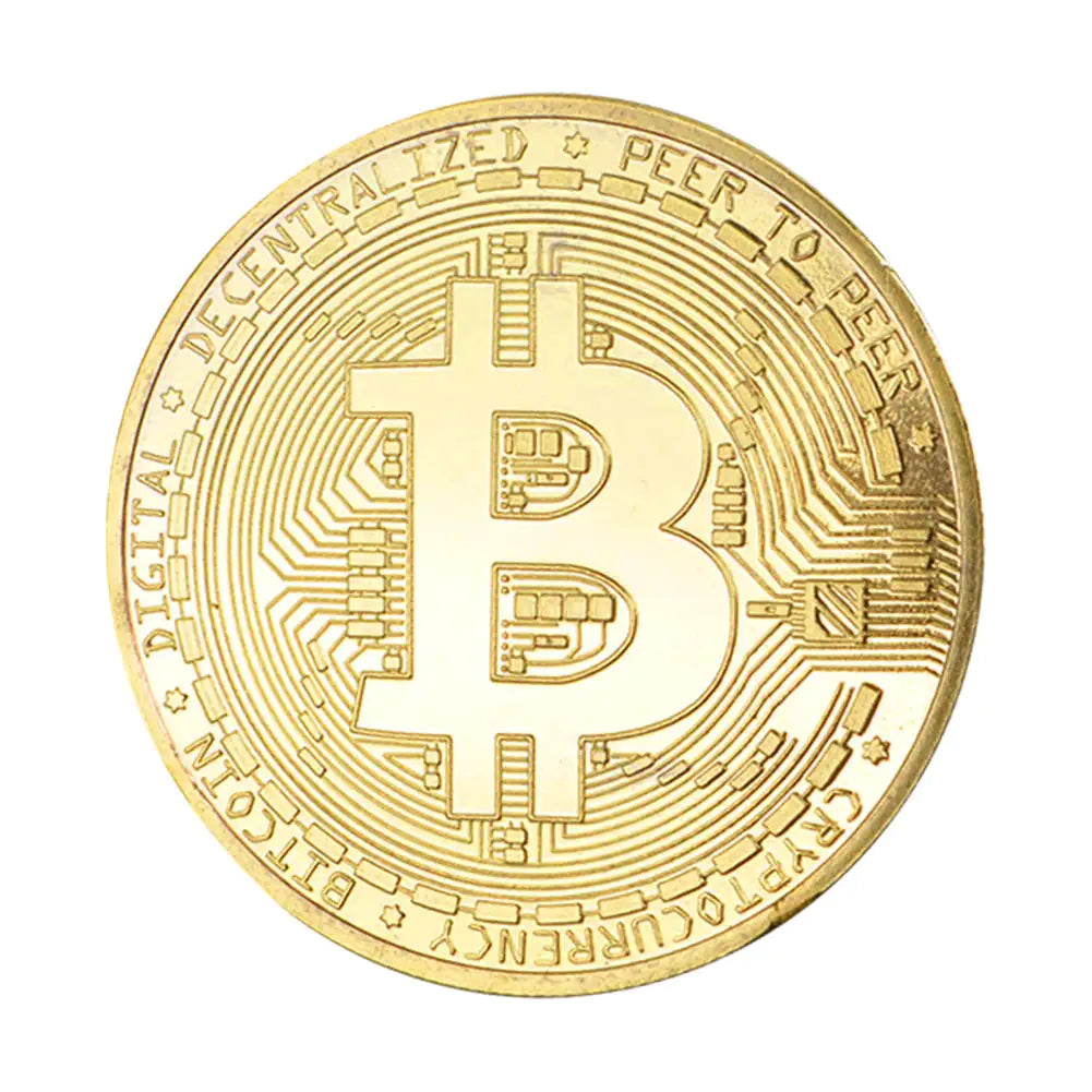 1 pieza de moneda Bitcoin chapada en oro coleccionable