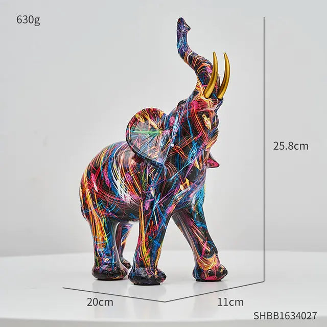 Pintura Arte Elefante Esculturas Y Figuras Decoración Moderna