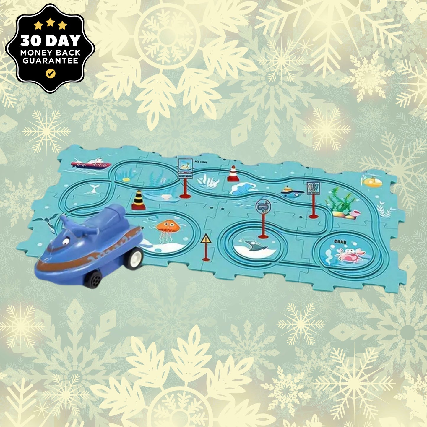 Juguete rompecabezas de vagón de ferrocarril