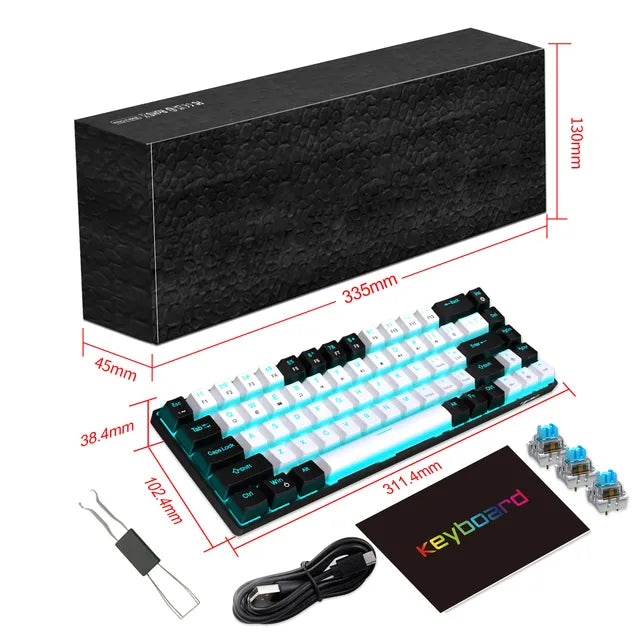 Teclado mecánico de 68 teclas.