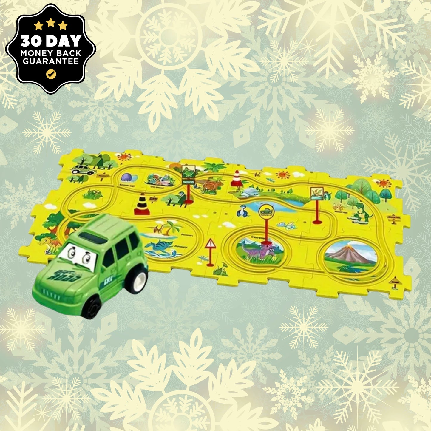 Juguete rompecabezas de vagón de ferrocarril