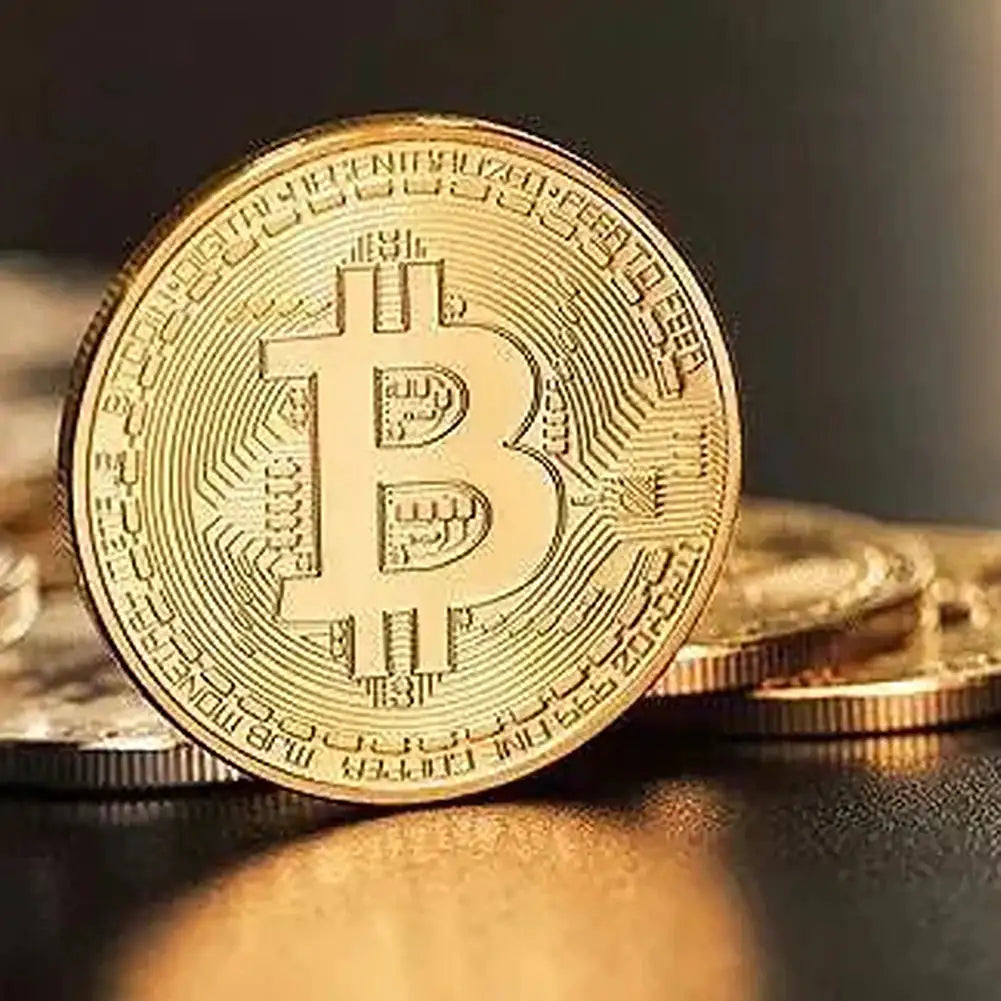 1 pieza de moneda Bitcoin chapada en oro coleccionable
