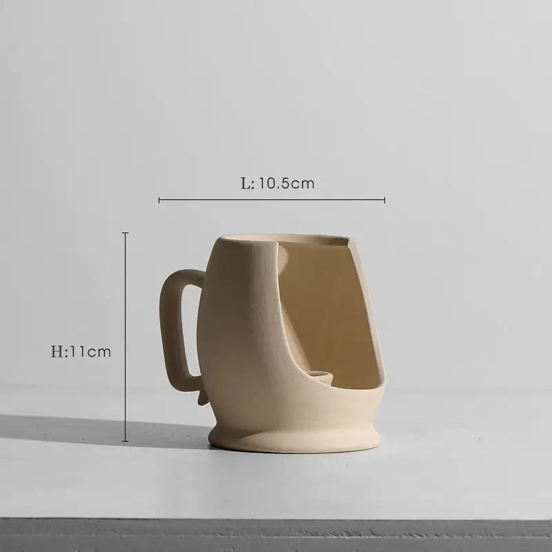 Adornos florales de jarrón de cerámica minimalista moderno