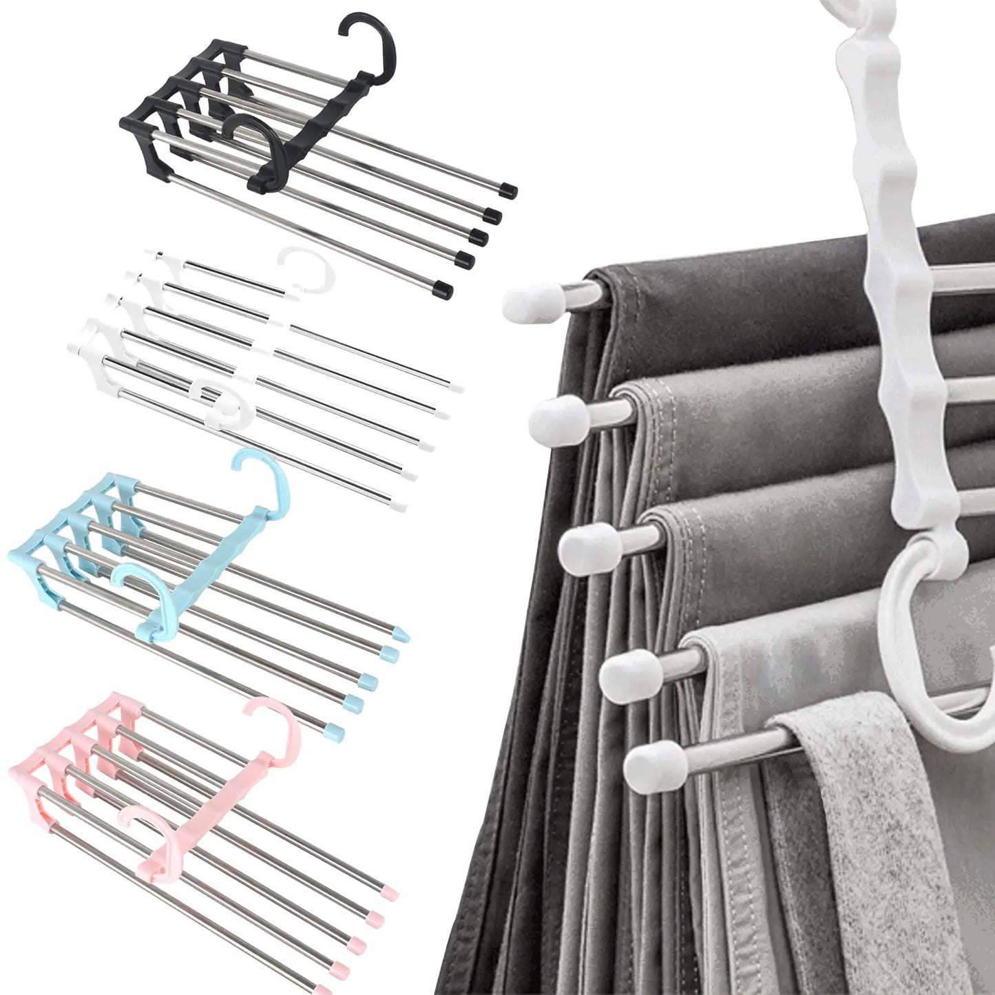 Colgador multifuncional plegable para almacenamiento de pantalones, colgador de ropa