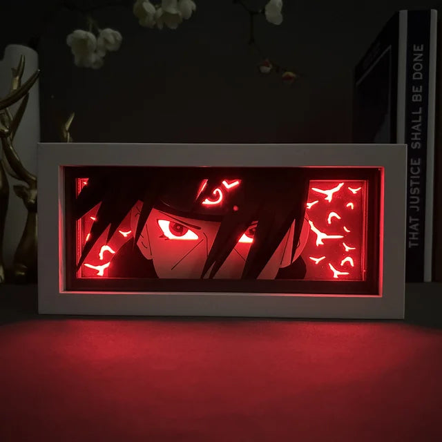 Lámpara de anime 3D tallada en papel Uchiha Itachi