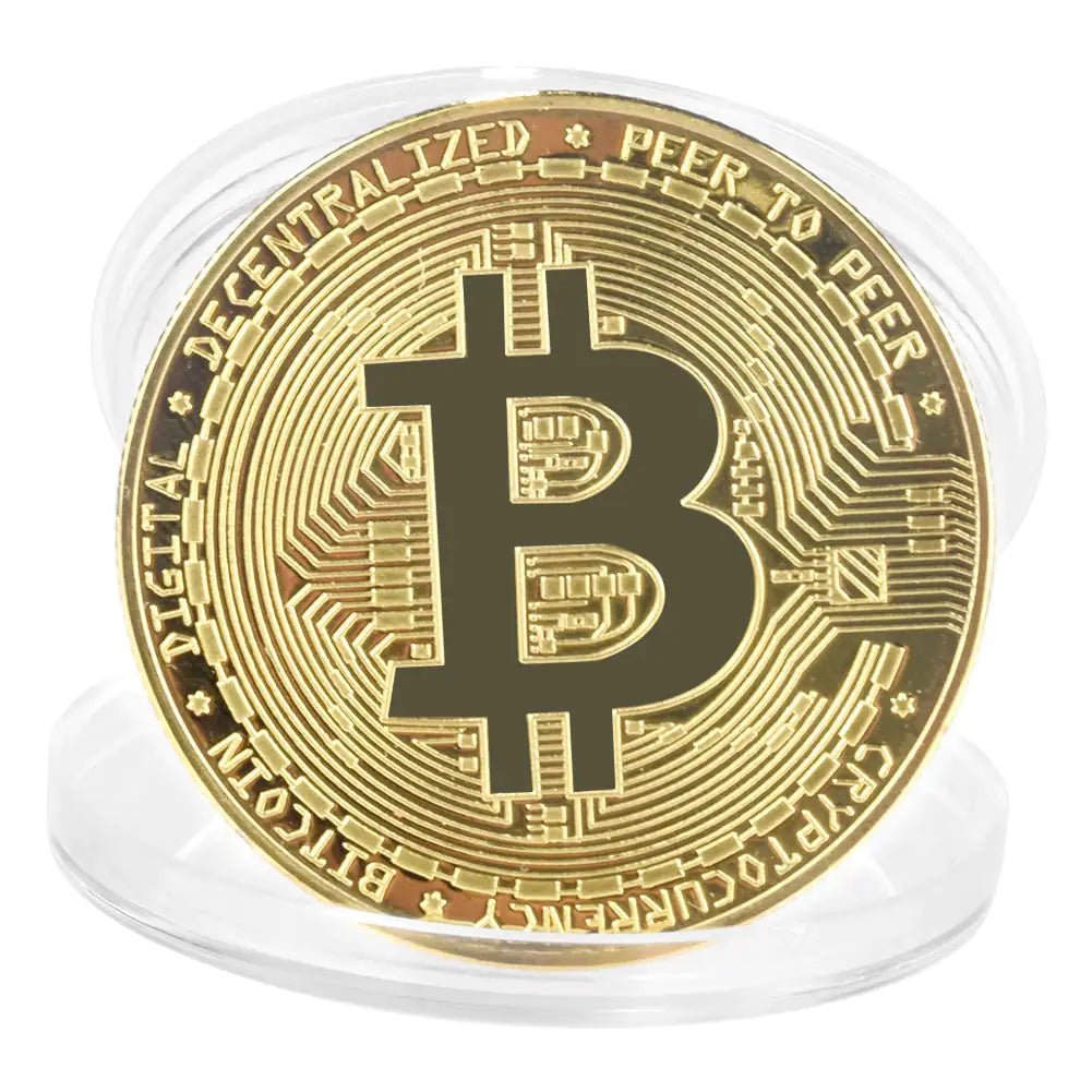 1 pieza de moneda Bitcoin chapada en oro coleccionable