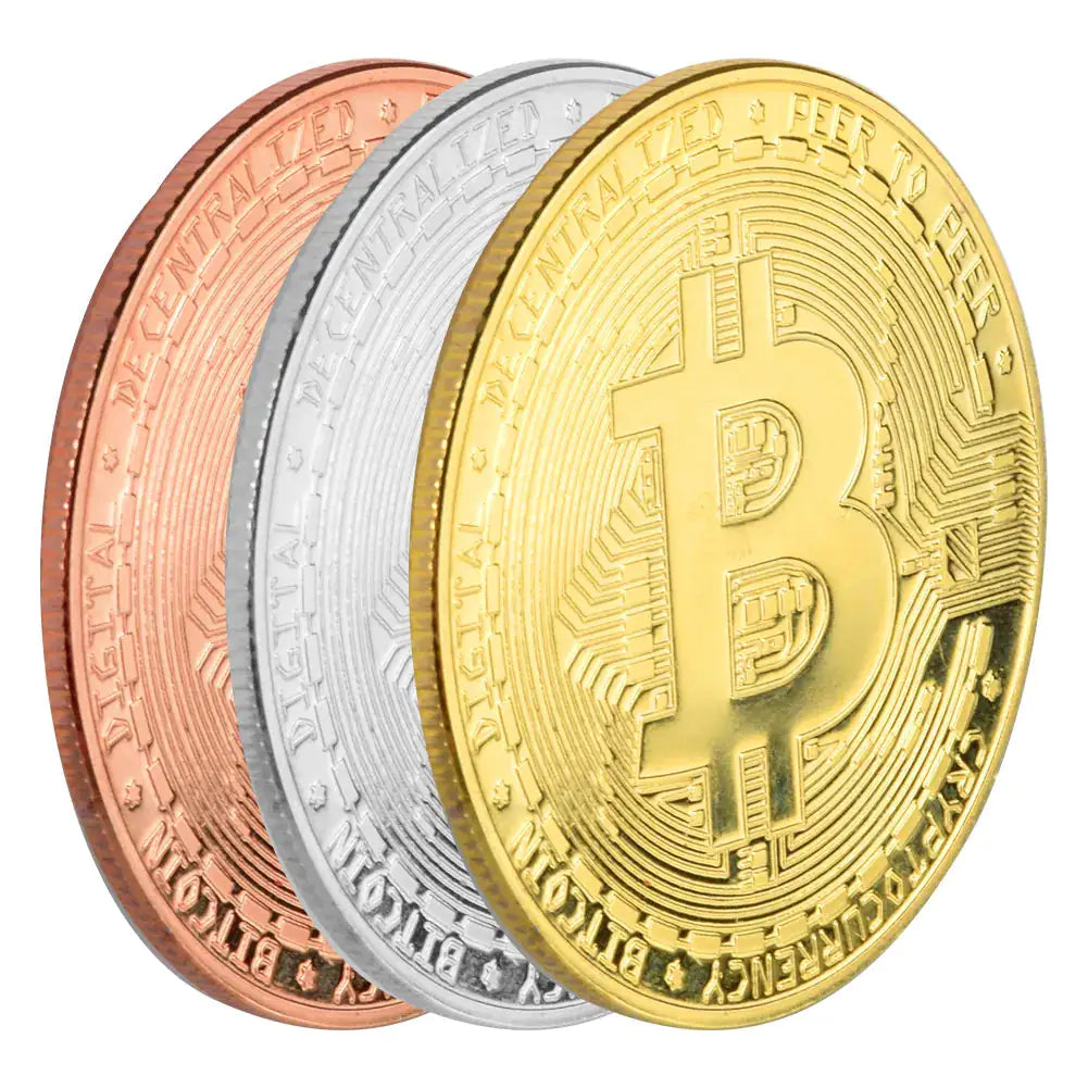 1 pieza de moneda Bitcoin chapada en oro coleccionable