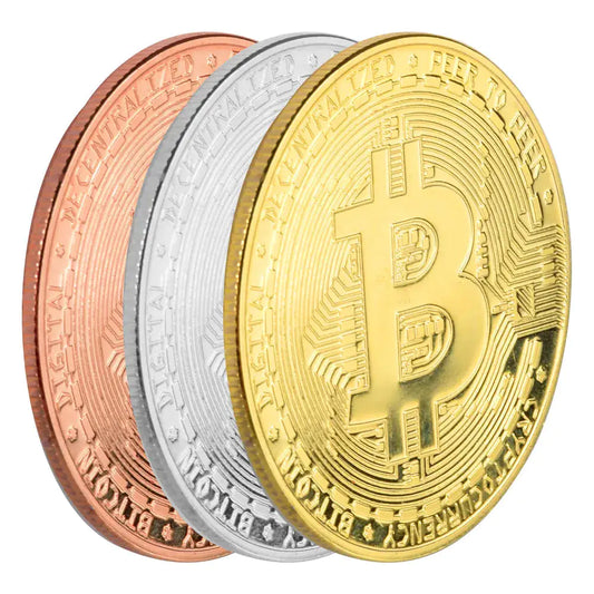 1 pieza de moneda Bitcoin chapada en oro coleccionable