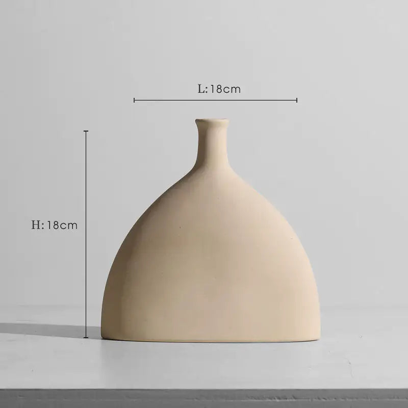 Adornos florales de jarrón de cerámica minimalista moderno