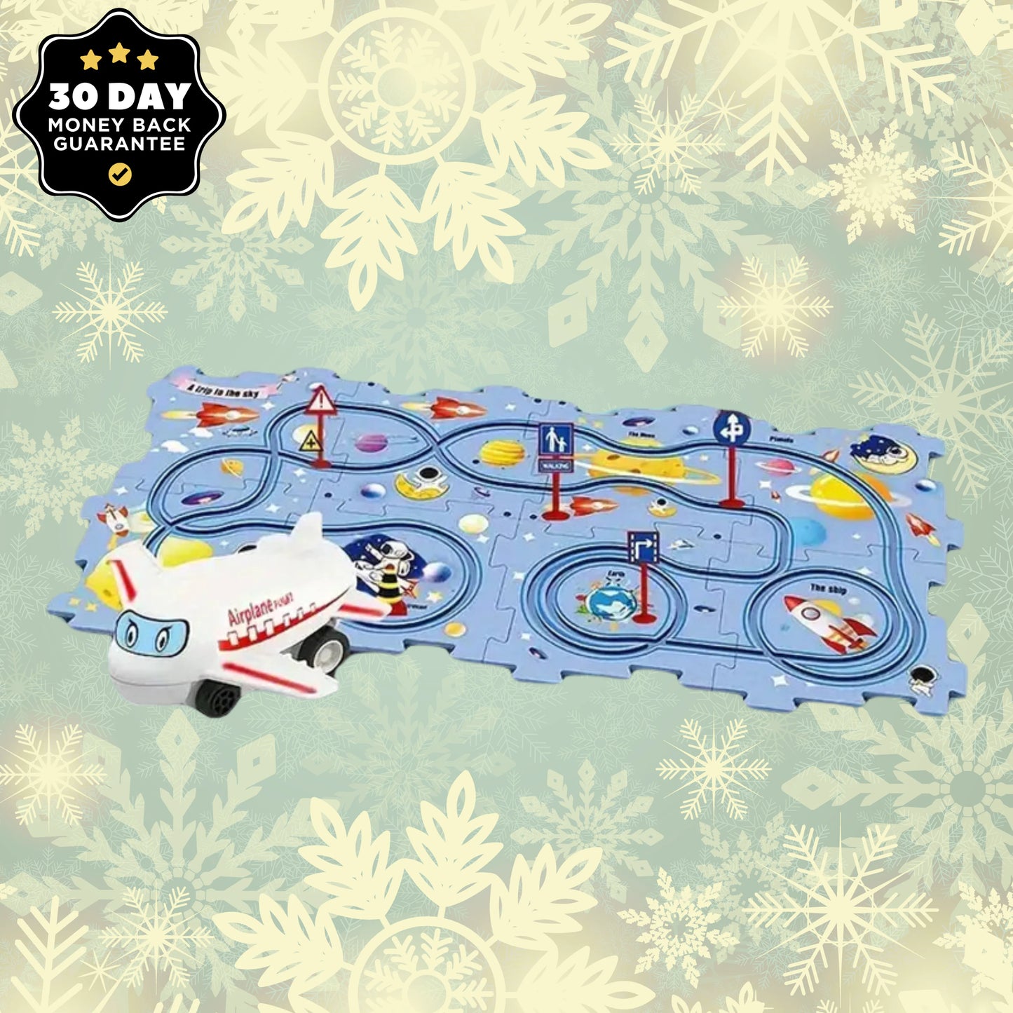 Juguete rompecabezas de vagón de ferrocarril