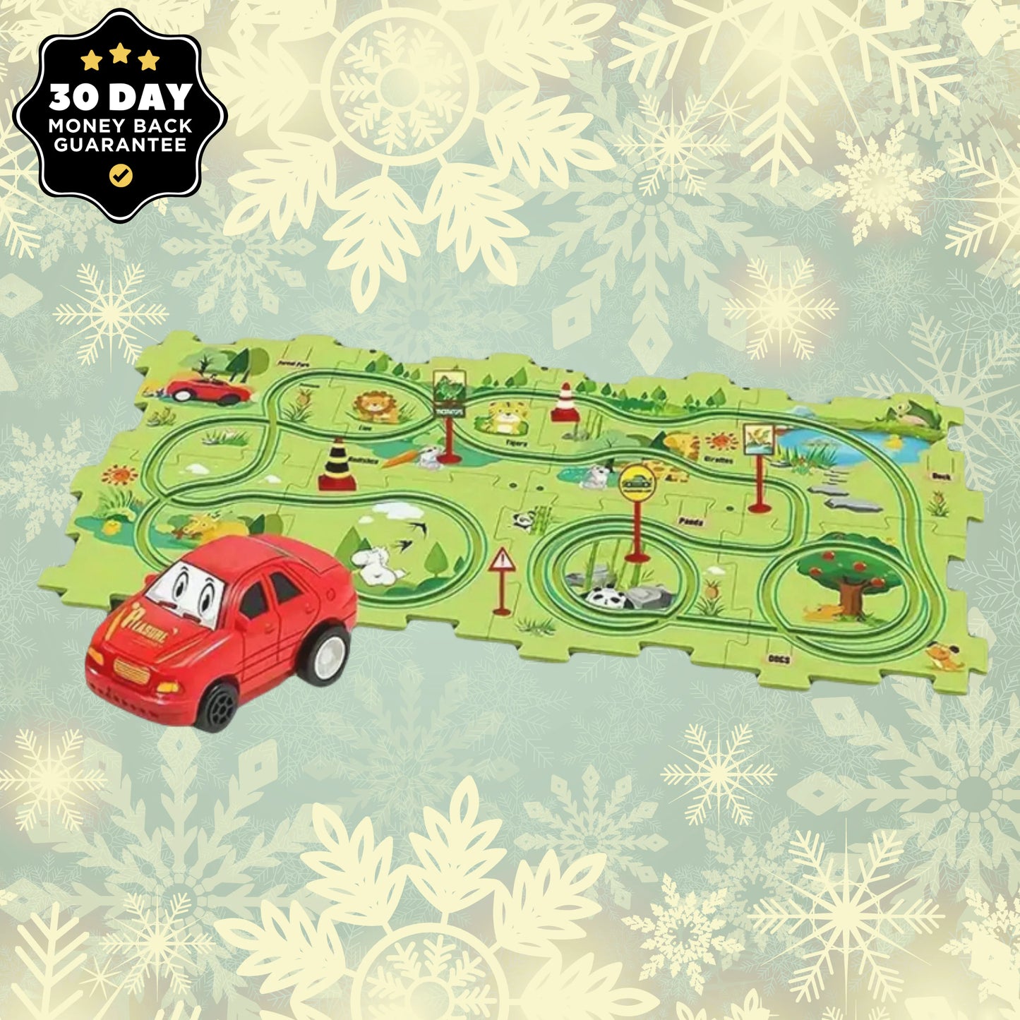 Juguete rompecabezas de vagón de ferrocarril