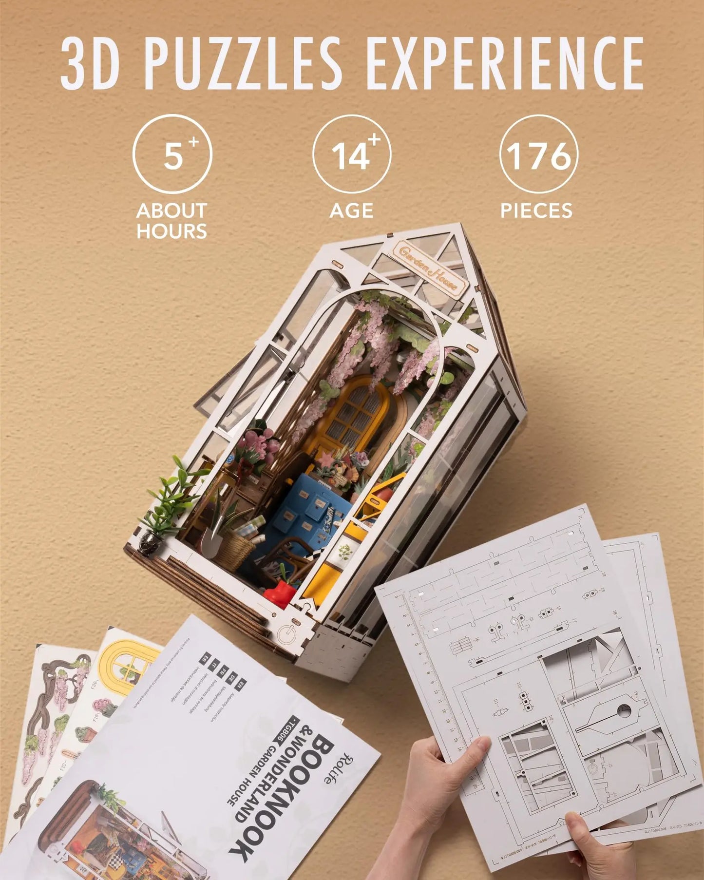Mini kit de rincón de libros para casa de jardín