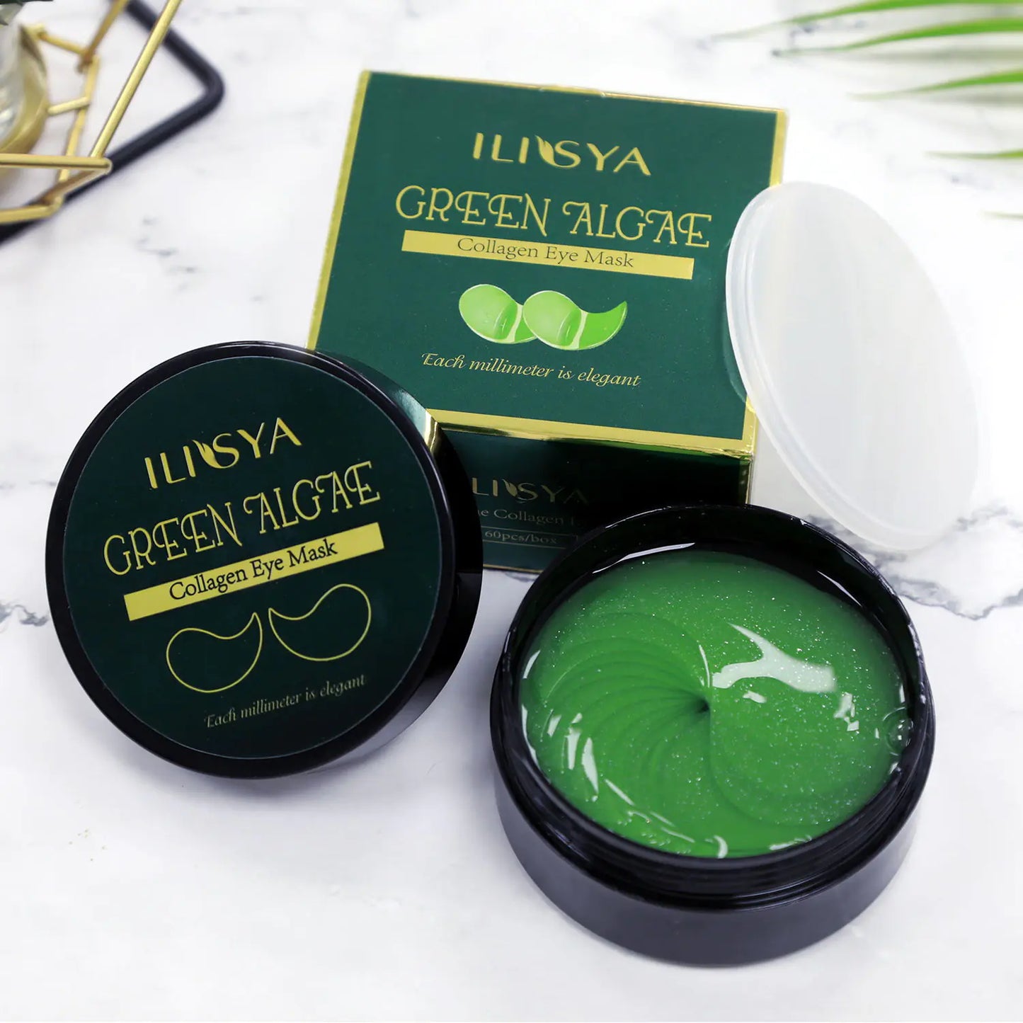 Ilisya--Máscara de colágeno para ojos, parche para ojos de oro de 24 quilates