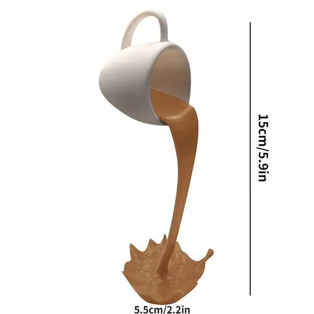 Estatuas de resina flotante taza de café arte escultura cocina hogar