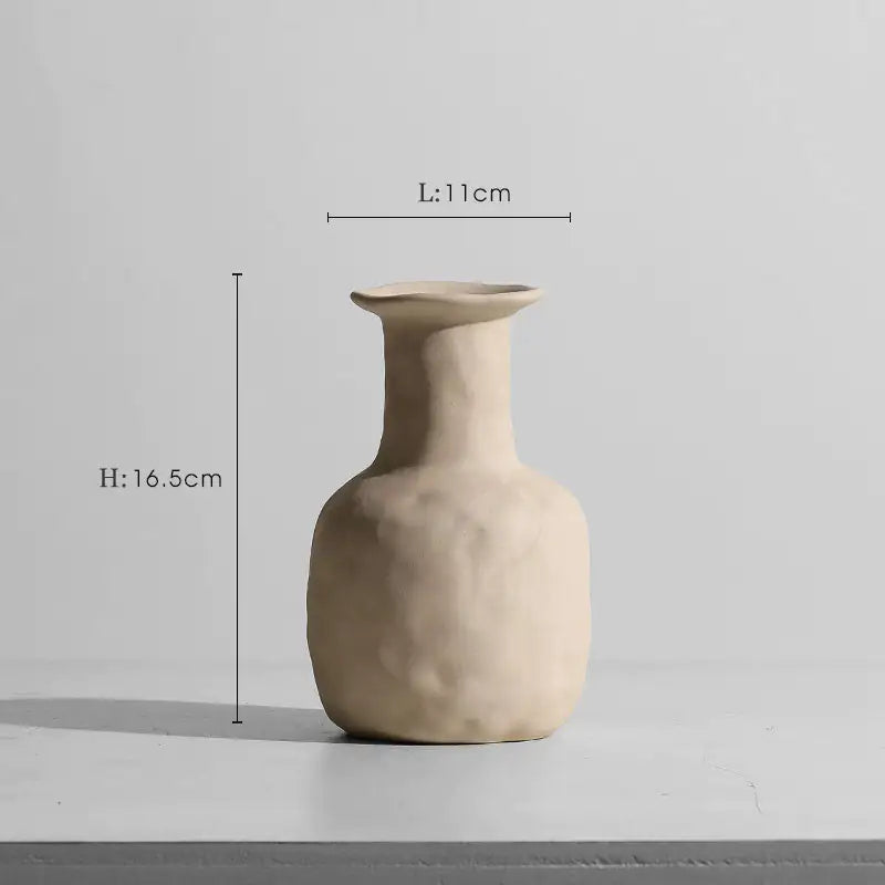 Adornos florales de jarrón de cerámica minimalista moderno
